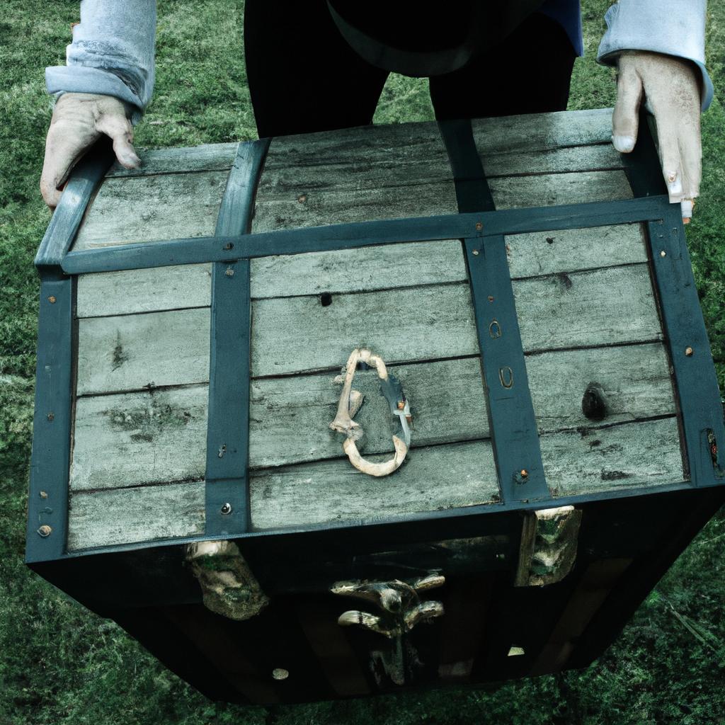 Person holding a treasure chest