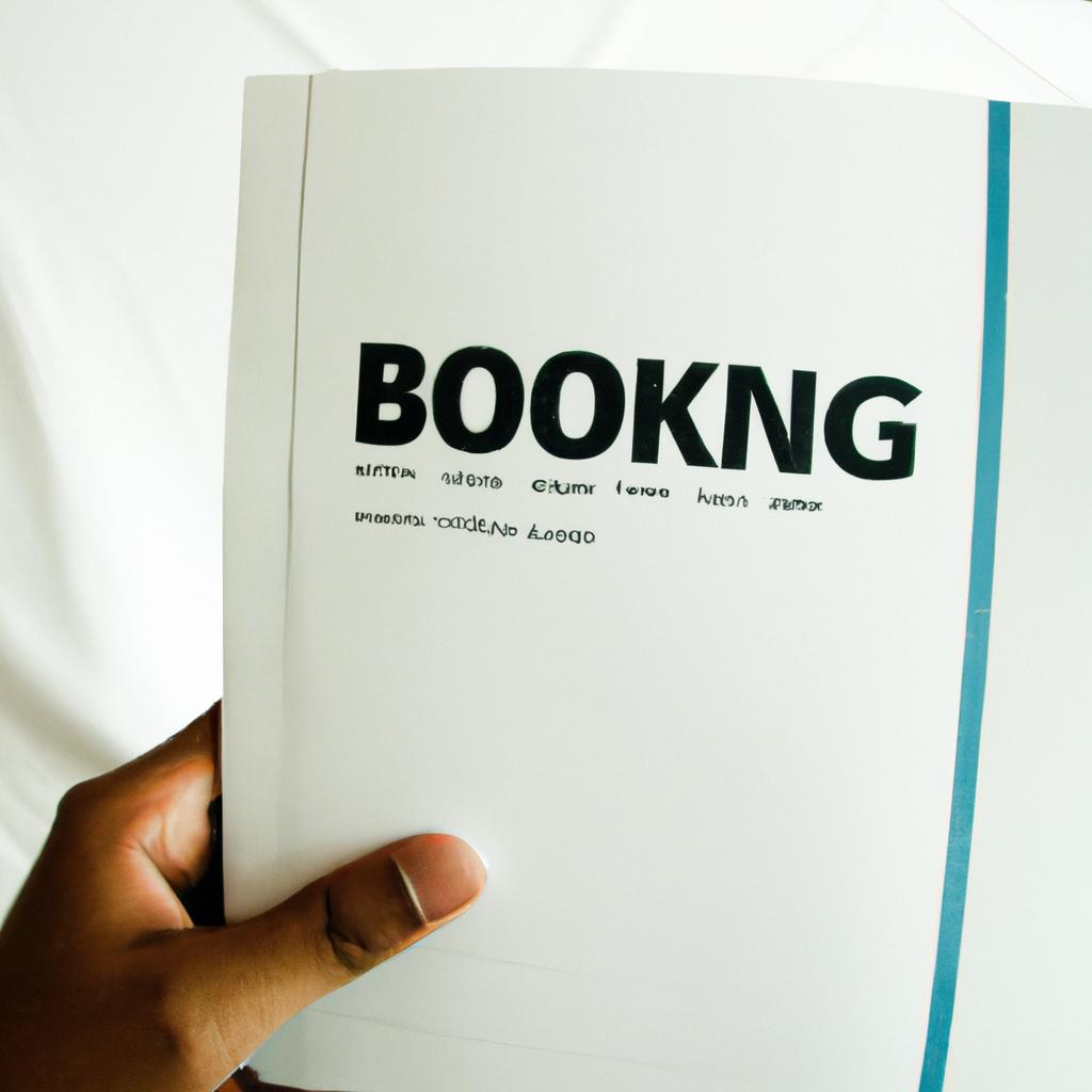 Person holding a booking form